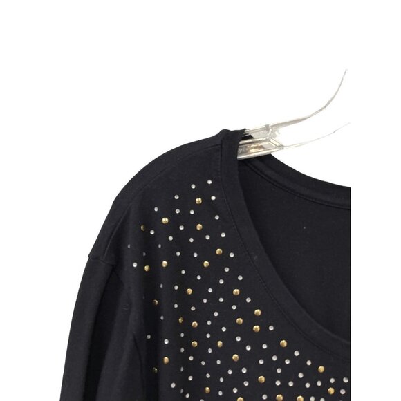 Liz & Me Catherines Knit Blouse 3X 26/28W Silver Rhinestone Studs Long Sleeves - Picture 4 of 8